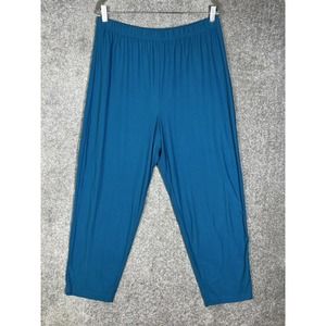 Maggie Sweet Barelona Elastic Waist Pull On Pants Women Sz 1X‎ Teal Blue Stretch
